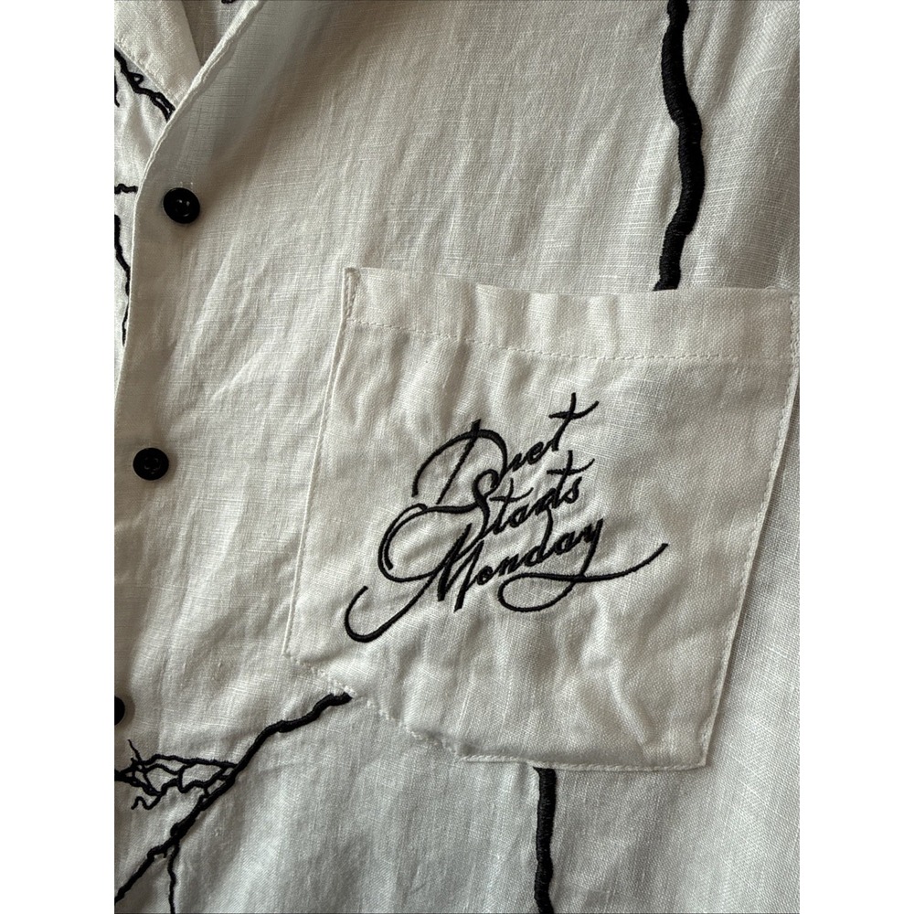 Diet Starts Monday Lightening Linen Button Up Shirt Embroidered XL Hypebeast View 4